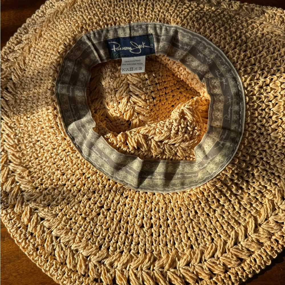 Panama Jack Woven Straw Floppy Hat - Picture 3 of 5